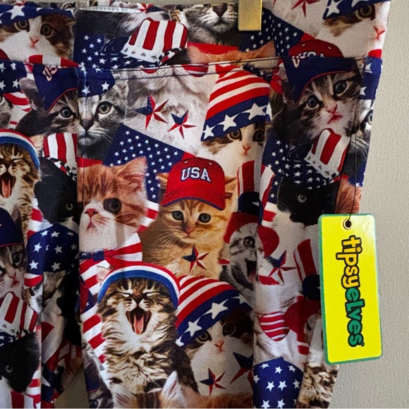 Tipsy Elves Patriotic Kitty Leggings - Picture 5 of 6